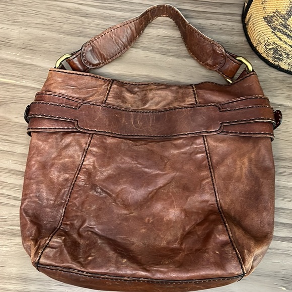 FOSSIL “ FIFTY FOUR” BROWN LEATHER SHOULDER BAG - Picture 9 of 16